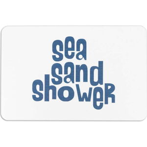 Modro-bílá koupelnová předložka 39x60 cm Sea Sand Shower – Artsy Doormats