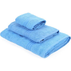 Sada 3 modrých ručníků z bavlny Rainbow