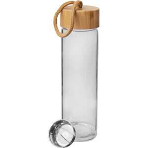 Skleněná láhev na vodu s bambusovým víčkem Orion, 450 ml