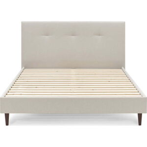 Béžová čalouněná dvoulůžková postel s roštem 160x200 cm Tory - Bobochic Paris