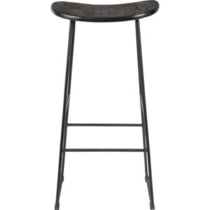 Černá barová židle z teakového dřeva 80 cm – White Label