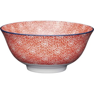 Červená keramická miska Kitchen Craft Floral, ø 16 cm