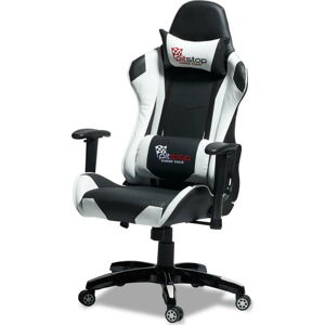 Černobílá ergonomická kancelářská židle Furnhouse Gaming