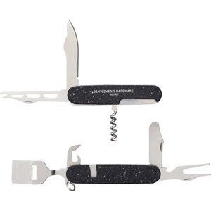 Černý multifunkční kapesní nožík s otvírákem na víno a struhadlem na sýr Gentlemen´s Hardware