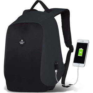 Tmavě šedo-černý batoh s USB portem My Valice SECRET Smart Bag