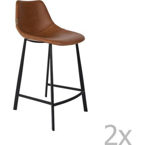 Sada 2 hnědých vysokých židlí Dutchbone Franky, výška 91 cm