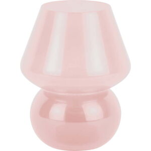 Světle růžová LED stolní lampa se skleněným stínidlem (výška 20 cm) Vintage – Leitmotiv