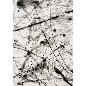 Černo-bílý koberec Webtappeti Manhattan Soho, 80 x 150 cm