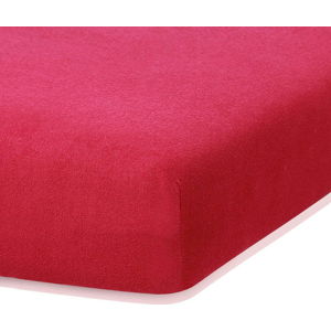 Bordó červené elastické prostěradlo s vysokým podílem bavlny AmeliaHome Ruby, 160/180 x 200 cm