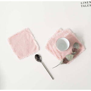 Světle růžové látkové podtácky v sadě 4 ks – Linen Tales