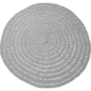 Šedý kruhový bavlněný koberec LABEL51 Knitted, ⌀ 150 cm