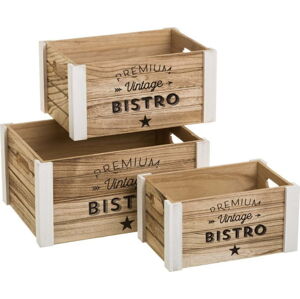 Dekorativní dřevěné úložné boxy v sadě 3 ks – Casa Selección