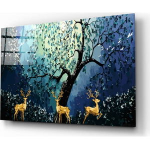 Skleněný obraz Insigne Golden Deers, 72 x 46 cm
