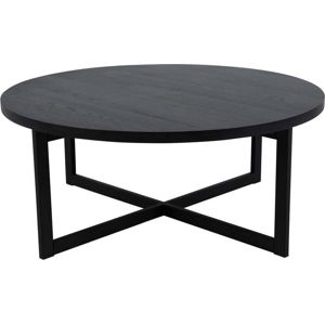 Černý odkládací stolek z dubového dřeva Canett Elliot, ø 100 cm