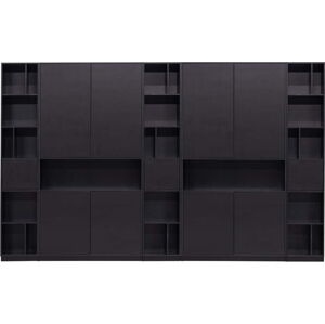 Černá modulární knihovna z borovicového dřeva 340x210 cm Finca – WOOOD