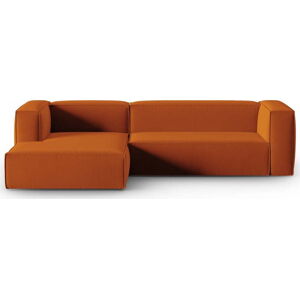 Oranžová sametová rohová pohovka Mackay – Cosmopolitan Design