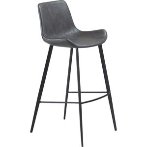 Šedá barová židle z eko kůže DAN–FORM Denmark Hype, výška 103 cm