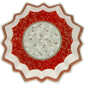Porcelánový servírovací talíř s vánočním motivem Brandani Vassoio Stella Connubio, ⌀ 22 cm