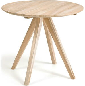 Jídelní stůl z teakového dřeva Kave Home Maial, ø 90 cm
