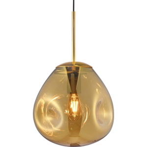Závěsné svítidlo z foukaného skla ve zlaté barvě Leitmotiv Pendulum, výška 20 cm