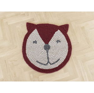 Dětský kuličkový vlněný koberec Wooldot Ball Rugs Fox, ⌀ 90 cm