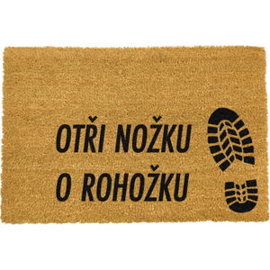 Rohožka z přírodního kokosového vlákna Artsy Doormats Otři Nožku, 40 x 60 cm