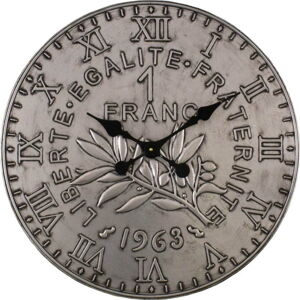 Nástěnné hodiny ve stříbrné barvě Antic Line, ø 60 cm