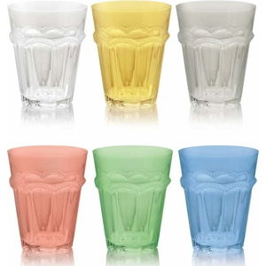 Sada 6 barevných sklenic Villa d'Este Bicchieri Floyd, 270 ml