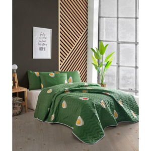 Dětský přehoz přes postel se 2 povlaky na polštář Eponj Home Avocado, 200 x 220 cm