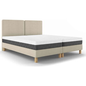 Béžová dvoulůžková postel Mazzini Beds Lotus, 160 x 200 cm