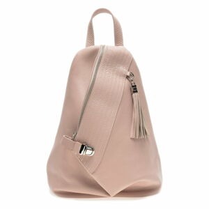 Světle růžový kožený batoh Isabella Rhea