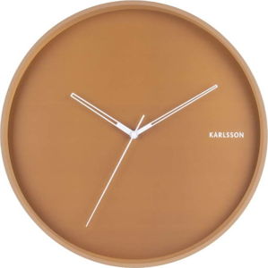 Karamelově hnědé nástěnné hodiny Karlsson Hue, ø 40 cm