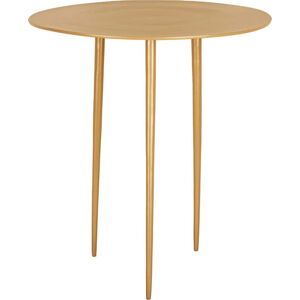 Hořčicově žlutý kovový odkládací stolek Leitmotiv Supreme, ø 37 cm