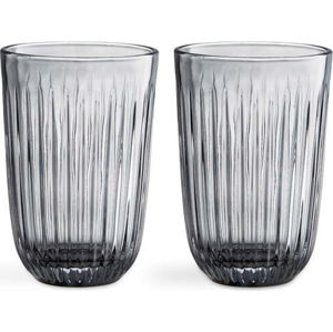 Sada 2 šedých skleněných sklenic Kähler Design Hammershoi, 330 ml