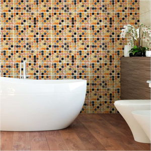 Sada 9 nástěnných samolepek Ambiance Wall Decal Tiles Mosaics Sanded Grade, 10 x 10 cm