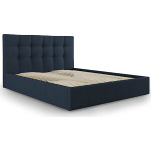 Modrá dvoulůžková postel Mazzini Beds Nerin, 140 x 200 cm