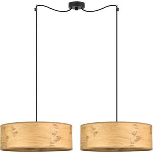 Béžové dvouramenné závěsné svítidlo z dřevěné dýhy Bulb Attack Ocho XL, ⌀ 45 cm
