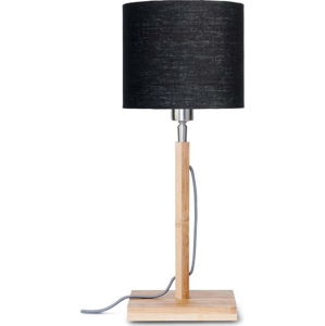 Stolní lampa s černým stínidlem a konstrukcí z bambusu Good&Mojo Fuji