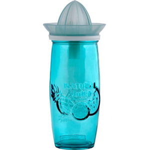 Modrá sklenice s odšťavňovačem z recyklovaného skla Ego Dekor Juice, 0,55 l