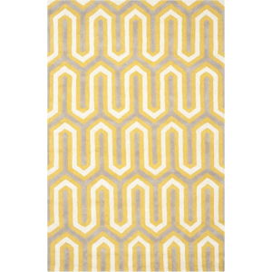 Vlněný koberec Leta, 121 x 182 cm, žlutý