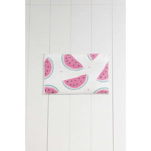 Bílo-růžová koupelnová předložka Tropica Watermelon, 60 x 40 cm