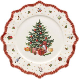 Bílý porcelánový talíř s vánočním motivem Villeroy & Boch, ø 34,5 cm