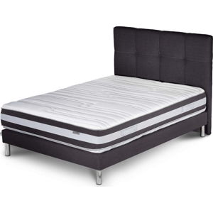 Tmavě šedá postel s matrací Stella Cadente Maison Mars, 160 x 200  cm