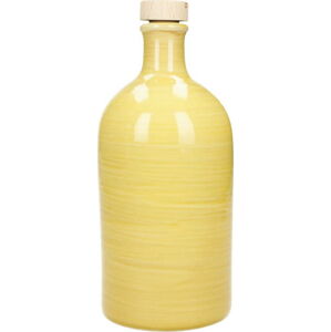 Žlutá keramická láhev na olej Brandani Maiolica, 500 ml