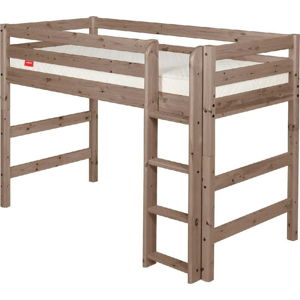 Hnědá dětská vyšší postel z borovicového dřeva Flexa Classic, 90 x 200 cm
