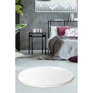 Bílý koberec Milano, ⌀ 90 cm