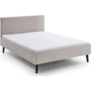 Béžová čalouněná dvoulůžková postel 140x200 cm Leira – Meise Möbel