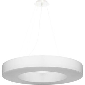 Bílé závěsné svítidlo s textilním stínidlem ø 70 cm Galata Slim – Nice Lamps