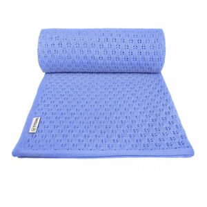 Modrá pletená dětská deka s podílem bavlny T-TOMI Summer, 80 x 100 cm