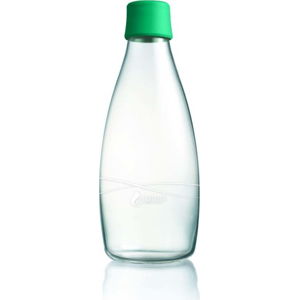 Sytě zelená skleněná lahev ReTap, 800 ml